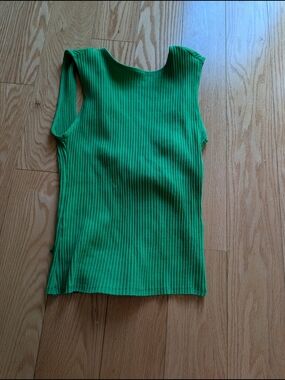 Zara Bright Green Ribbed Tank Top